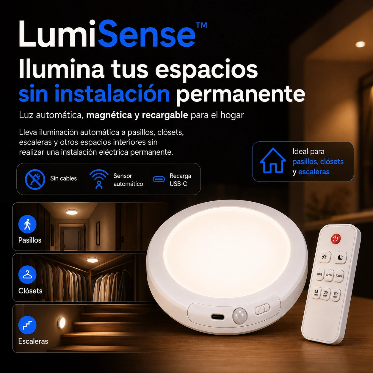 LumiSense™- La luz que aparece justo cuando la necesitas.
