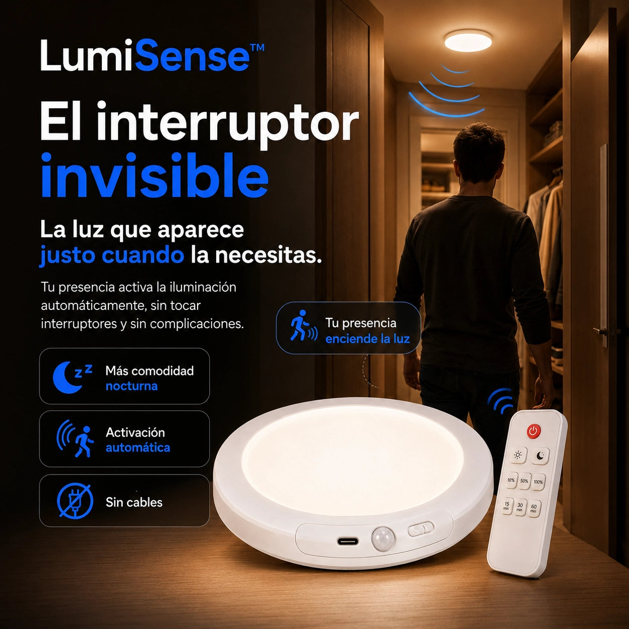 LumiSense™- La luz que aparece justo cuando la necesitas.